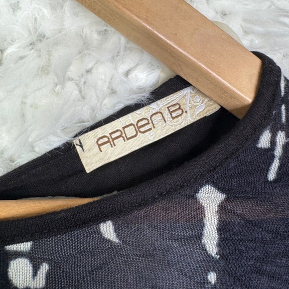 ARDEN B‎ Black Tie Dye Shredded Webbed back Long Sleeve Top Shirt Goth Grunge S - Picture 3 of 7